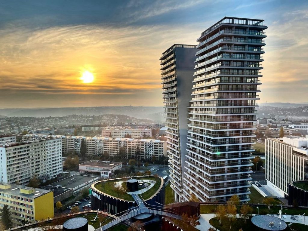 View from the Panorama Hotel on the Pankrac district and the V Tower