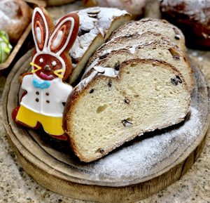 Easter cake in Panorama Hotel Prague with gingerbread rabbit